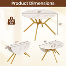 Folding Dining Table 47 Inch Extendable Round Kitchen Table with Drop Leaves
