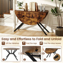 Folding Dining Table 47 Inch Extendable Round Kitchen Table with Drop Leaves