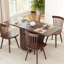 Folding Dining Table 3-in-1 Space-Saving Drop Leaf Kitchen Table with Lockable Wheels