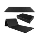 4-Panel PU Leather Folding Exercise Mat with Carrying Handles