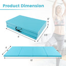 4-Panel PU Leather Folding Exercise Mat with Carrying Handles