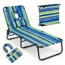 Folding Face Down Tanning Chair with Face Hole 3 Removable Pillows