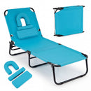 Folding Face Down Tanning Chair with Face Hole 3 Removable Pillows