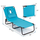 Folding Face Down Tanning Chair with Face Hole 3 Removable Pillows