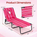 Folding Face Down Tanning Chair with Face Hole 3 Removable Pillows