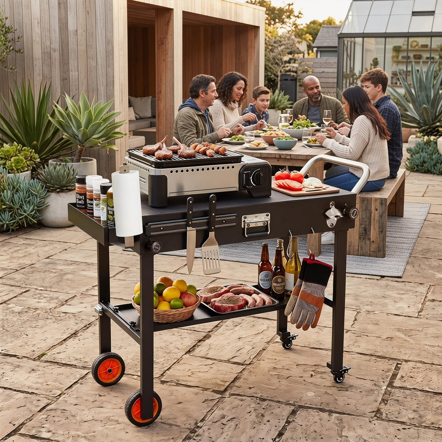 Folding Grill Cart for 17