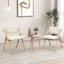 Set of 2 Folding Kitchen Dining Chairs with Rubber Wood Legs