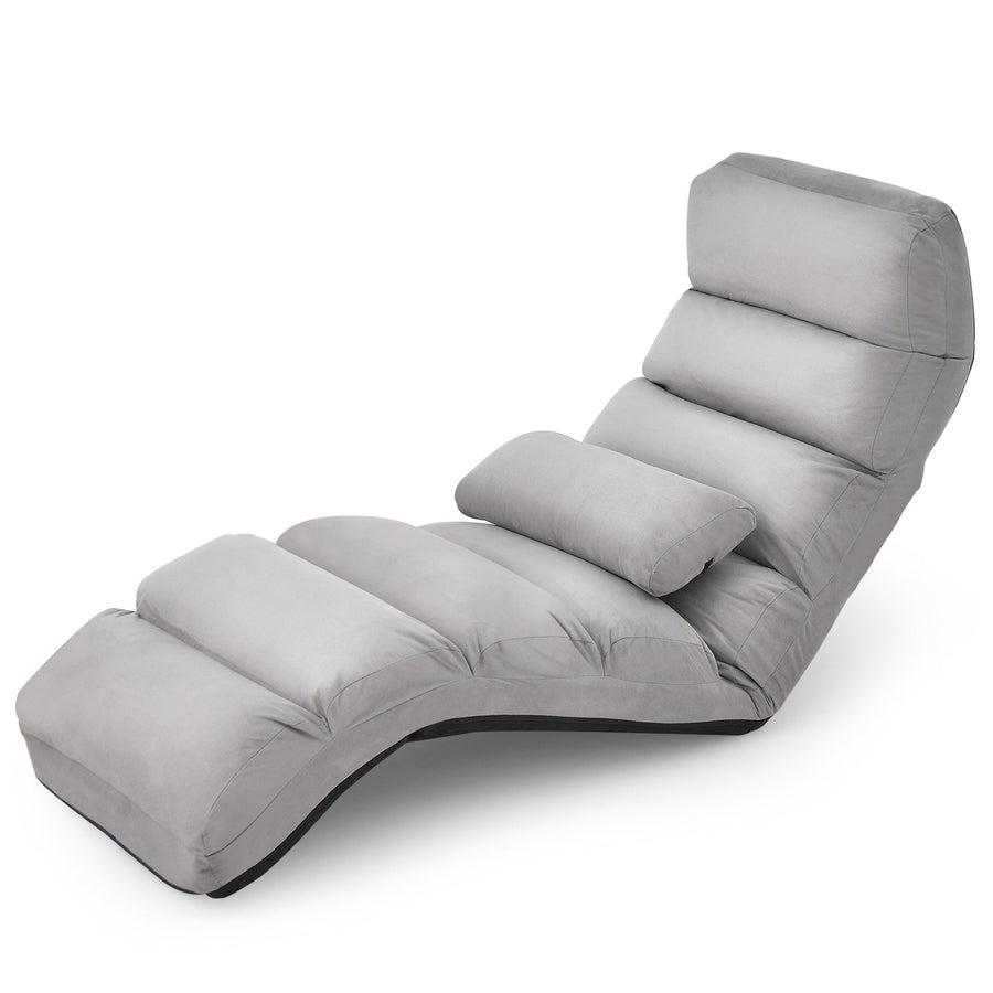 Folding Lazy Sofa Chair Stylish Sofa Couch Beds Lounge Chair W/Pillow