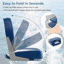2-Pack Boat Seats Folding Low Back Boat Chairs Waterproof PVC Leather Cabin Seating