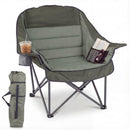 Folding Oversized Camping Chair with Side Pockets and Cup Holder