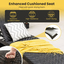 Folding Rattan Chaise Lounge Set of 2 with Adjustable Backrest
