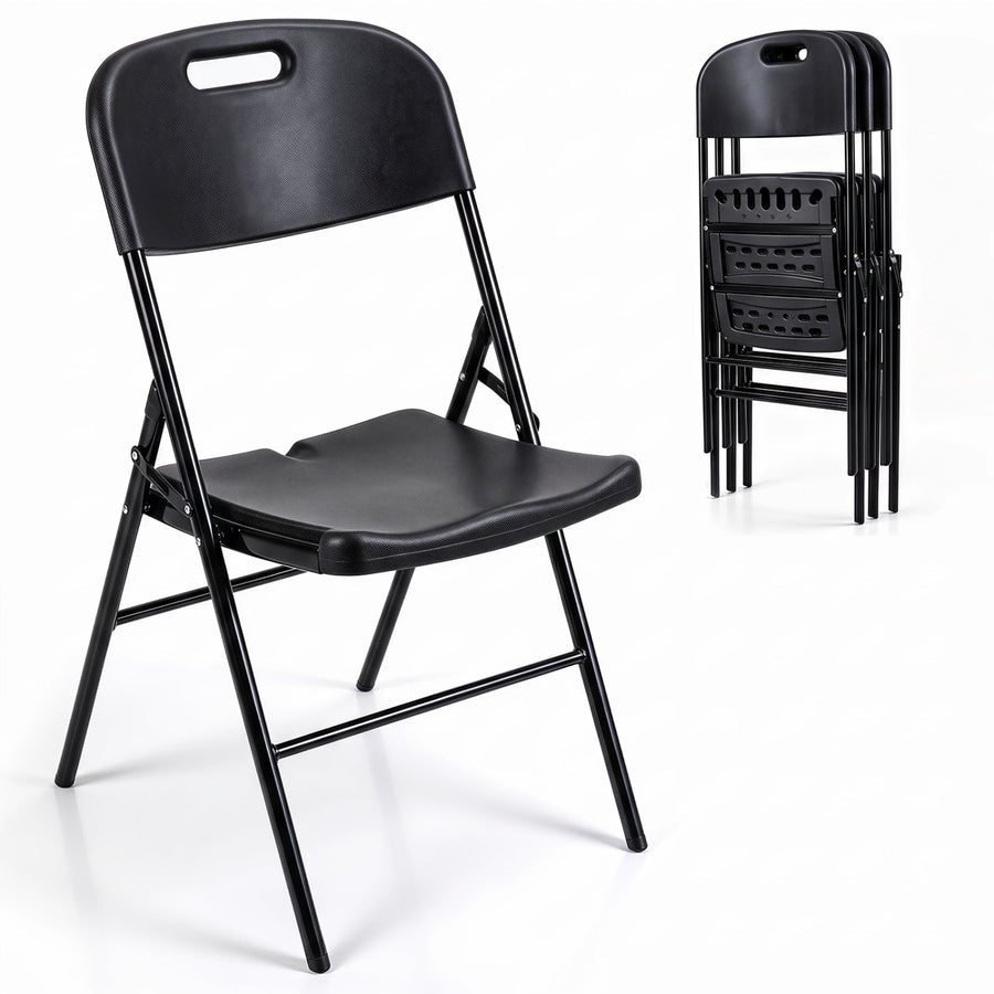 Folding Plastic Chairs 4-Pack, 330 LBS Capacity