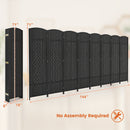 8-Panel Folding Room Divider with Hand-Woven Texture and Solid Wood Frame