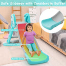 3-in-1 Folding Slide Playset with Basketball Hoop and Small Basketball