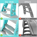 3-in-1 Folding Slide Playset with Basketball Hoop and Small Basketball