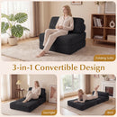 Folding Sofa Bed with Pillow and Back Support for Living Room