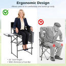 Tall Director Chair 26" Seat Height with Side Table