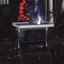 Folding Welding Table Welding Workbench with 2 Fixed Wheels 4-Level Height