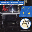 Folding Welding Table Welding Workbench with 2 Fixed Wheels 4-Level Height