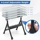 Folding Welding Table Welding Workbench with 2 Fixed Wheels 4-Level Height