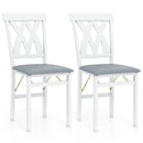 Folding Wooden Dining Chair Set of 2 Faux Leather Upholstered Kitchen Armless Chairs