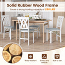 Folding Wooden Dining Chair Set of 2 Faux Leather Upholstered Kitchen Armless Chairs