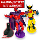 Foot Stand Wall Mounts for 6 inch or 7 inch action figures, display stand fits McFarlane, Marvel Legends 1:12 scale