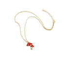 Forestcore Toadstool Mushroom Charm Necklace in Gold in a Gift Box