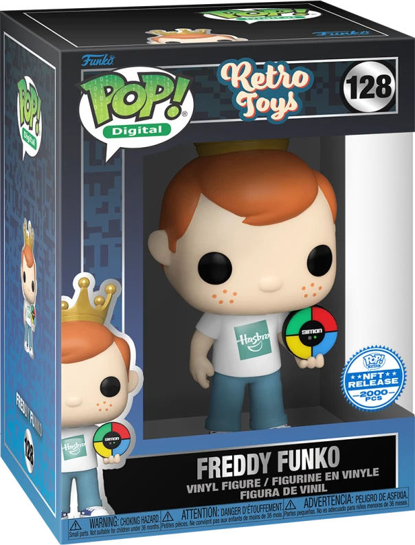 Freddy Funko Hasbro Tee | Holding Simon | NFT Royalty LE2000 #128