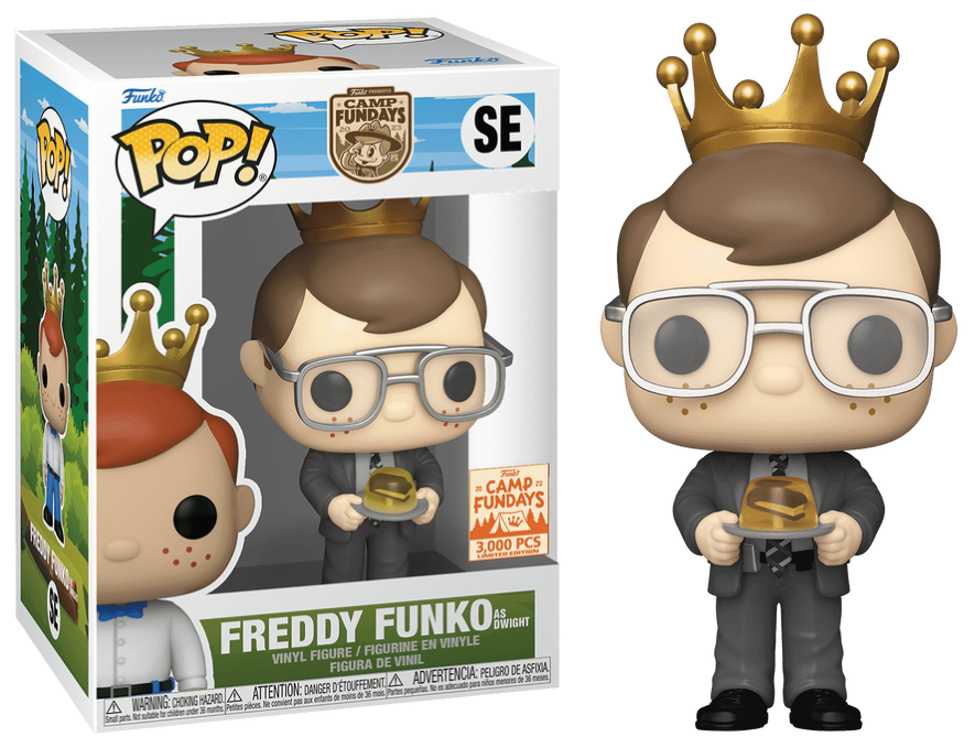 Freddy Funko as Dwight with Gelatin Stapler Camp Fundays Online Sticker LE3000 #SE