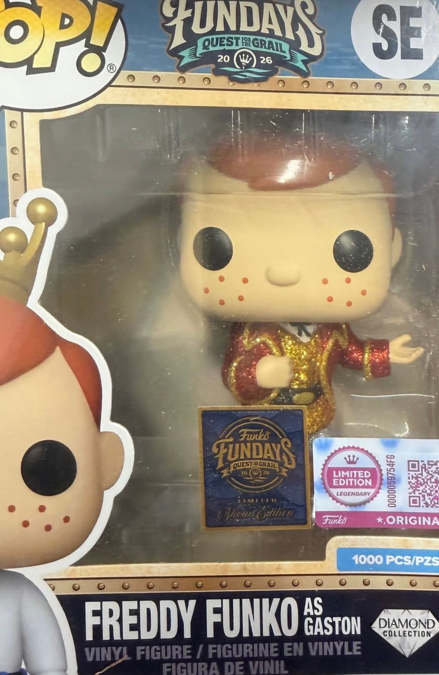 Fundays: Quest for the Grail - Atlantis 2026 Freddy Funko as Gaston Diamond Collection (Show Edition) with Protector & Guaranteed Mint