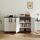 Freestanding Buffet Cabinet Sideboard with 2 Doors and Adjustable Shelves for Kitchen and Garage