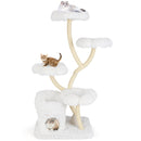 Freestanding Cat Tower with four Flower-shaped Platforms and Sisal Scratching Posts