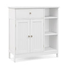 Bathroom Cabinet Floor Cabinet with Drawer and Open Compartments-White