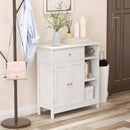 Bathroom Cabinet Floor Cabinet with Drawer and Open Compartments-White