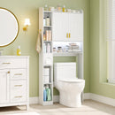 Freestanding Storage Cabinet Above Toilet with 2-Door Cabinet-White