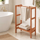 Freestanding Towel Rack with 3 Bars and Bottom Shelf