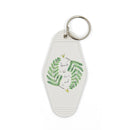 Fronds Til The End Motel Style Illustrated Funny Keychain - White, Green