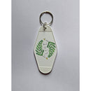 Fronds Til The End Motel Style Illustrated Funny Keychain - White, Green