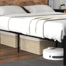 Full/Queen Bed Frame with 2-Tier Storage Headboard and Charging Station