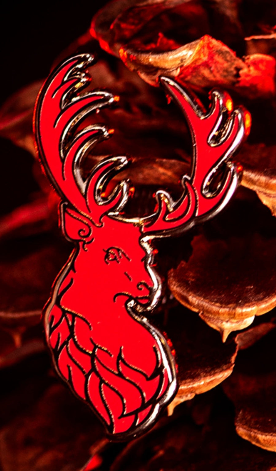 Red of Winter Stag Enamel Pins | Limited Edition