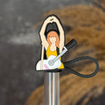 T.Swift Hand Heart Straw Topper black white