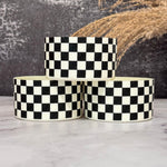CREAM & BLACK CHECKERS Tumbler Boot