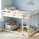Full Over Full Bunk Bed with Ladder and Safety Guardrails