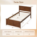 Twin Size Wooden Platform Bed Frame with Headboard