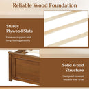 Twin Size Wooden Platform Bed Frame with Headboard