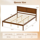 Full/Queen/Twin Size Bed Frame Farmhouse Wooden Platform Bed with Headboard