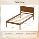 Full/Queen/Twin Size Bed Frame Farmhouse Wooden Platform Bed with Headboard