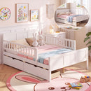 Full Size Platform Bed Frame with Detachable Guardrails