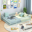 Full Size Floor Bed with Full Length Safety Guardrails
